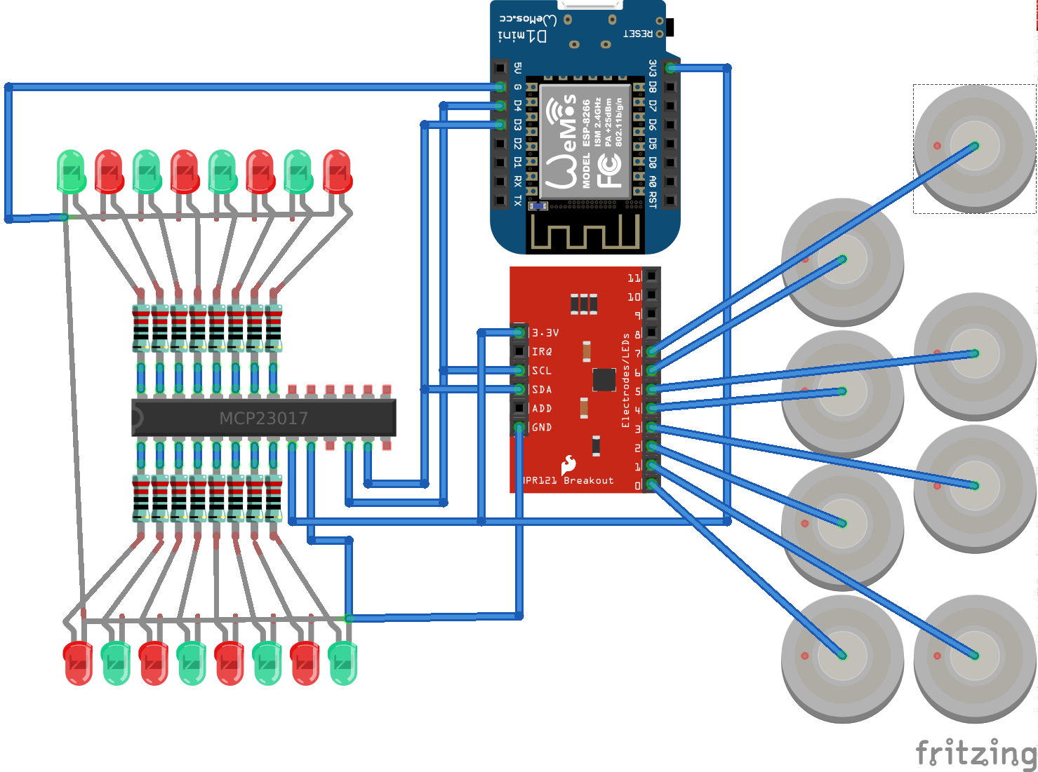 Breadboard layout v3 for the programmable switch