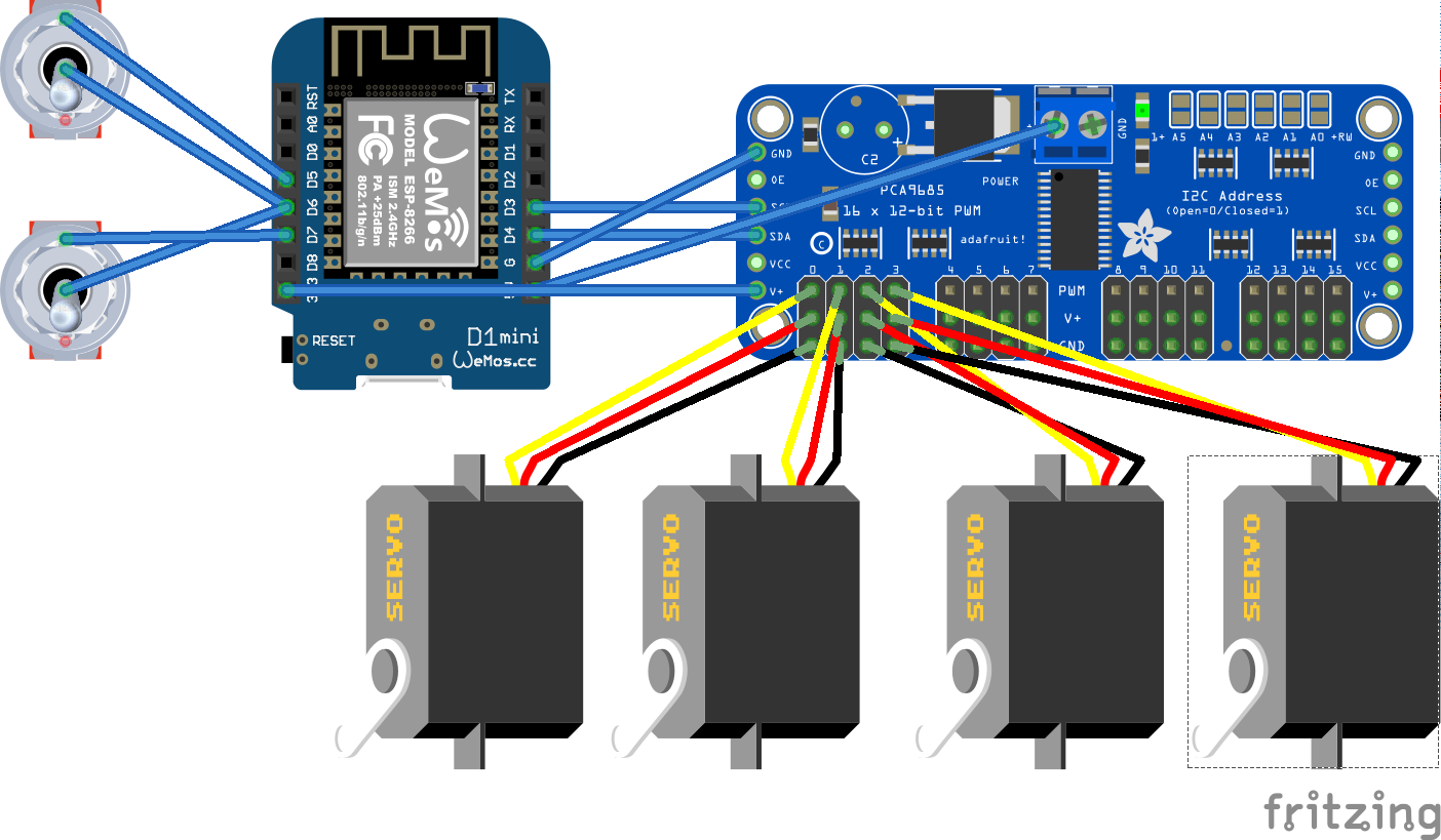 Breadboard layout v4 for the programmable switch